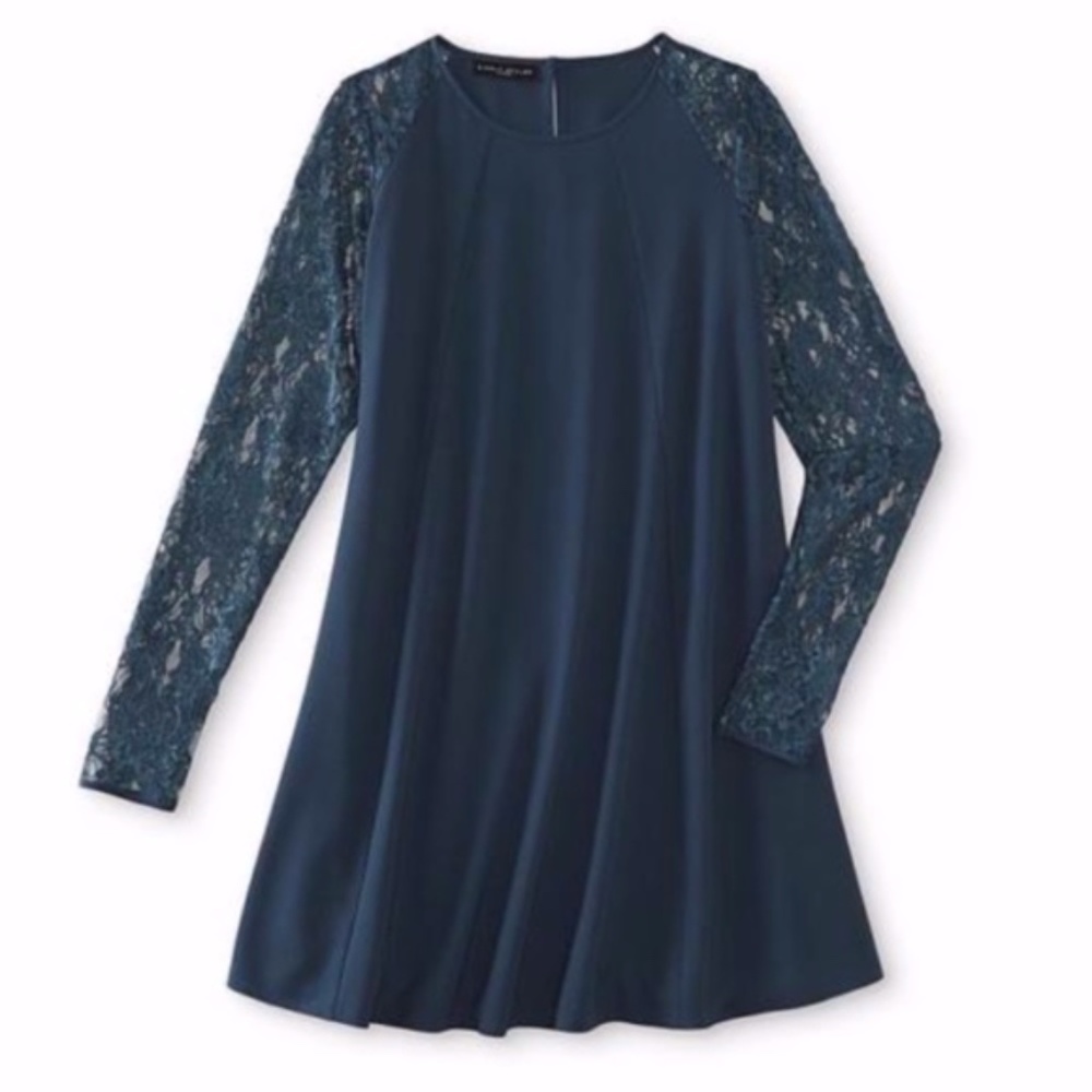 Teal Simply Styled By Sears Lace Sleeved Dress